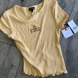 NWT originality top Mary gold colored top kindness is golden small